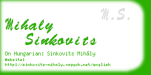 mihaly sinkovits business card