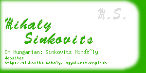 mihaly sinkovits business card